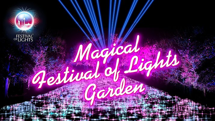 Schriftzug Magical Festival of Lights Garden