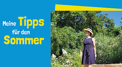 Headerbild mit einem Foto von Beate Reuber und dem Text "Meine Tipps für den Sommer"