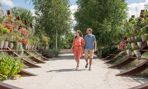 Ein Mann und eine Frau spazieren durch das Südafrikanische Gartenkabinett